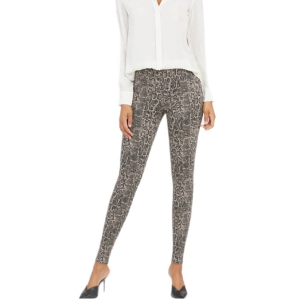 Spanx Jean-Ish Leggings Snakeskin Python Print Mob Wife Pull On Jegging Size XL